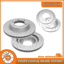 4 Front & Rear Drilled Brake Rotors For 2010-2024 Toyota 4runner Lexus GX460