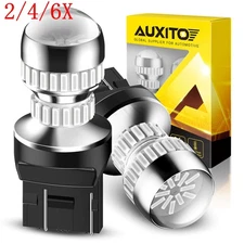 2/4/6/8X 7443 LED Red Strobe Flash Blinking Brake Stop Tail Parking Light Bulbs