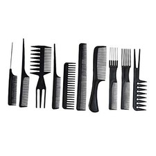 10PCS Black Hair Combs Set for Hairdressing, Cutting  Styling Mix styling comb