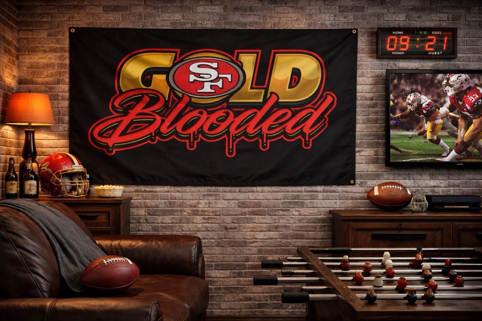 San Francisco 49ers Football Gold House Flag