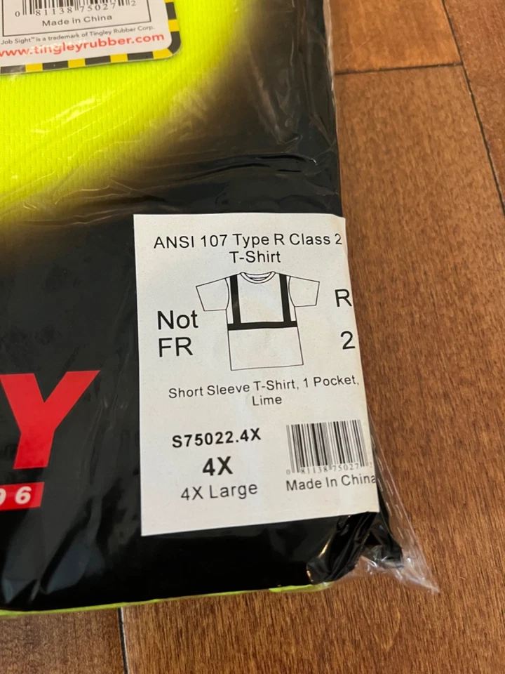 Tingley Job Sight ANSI 107 High-Visibility Lime-Green T-Shirt (S75022) Size 4X - Image 3 of 4