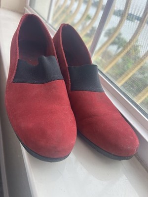 Arche LN Dark Pink Suede Slip-On Wedge Shoes Women s EU 39 Low Heel Casual