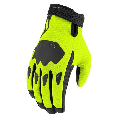 Icon Hooligan CE Gloves Mesh MX Style - # 3301-4378 Hi-Viz Size Small