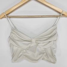 Garage Twist Front Cami Camisole Bustier Corset Crop Top Medium M Ivory