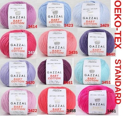 Gazzal Baby Cotton 3 PİECE Yarn 50gr. Amigurumi Doll, Blanket, Hat, Punch Yarn