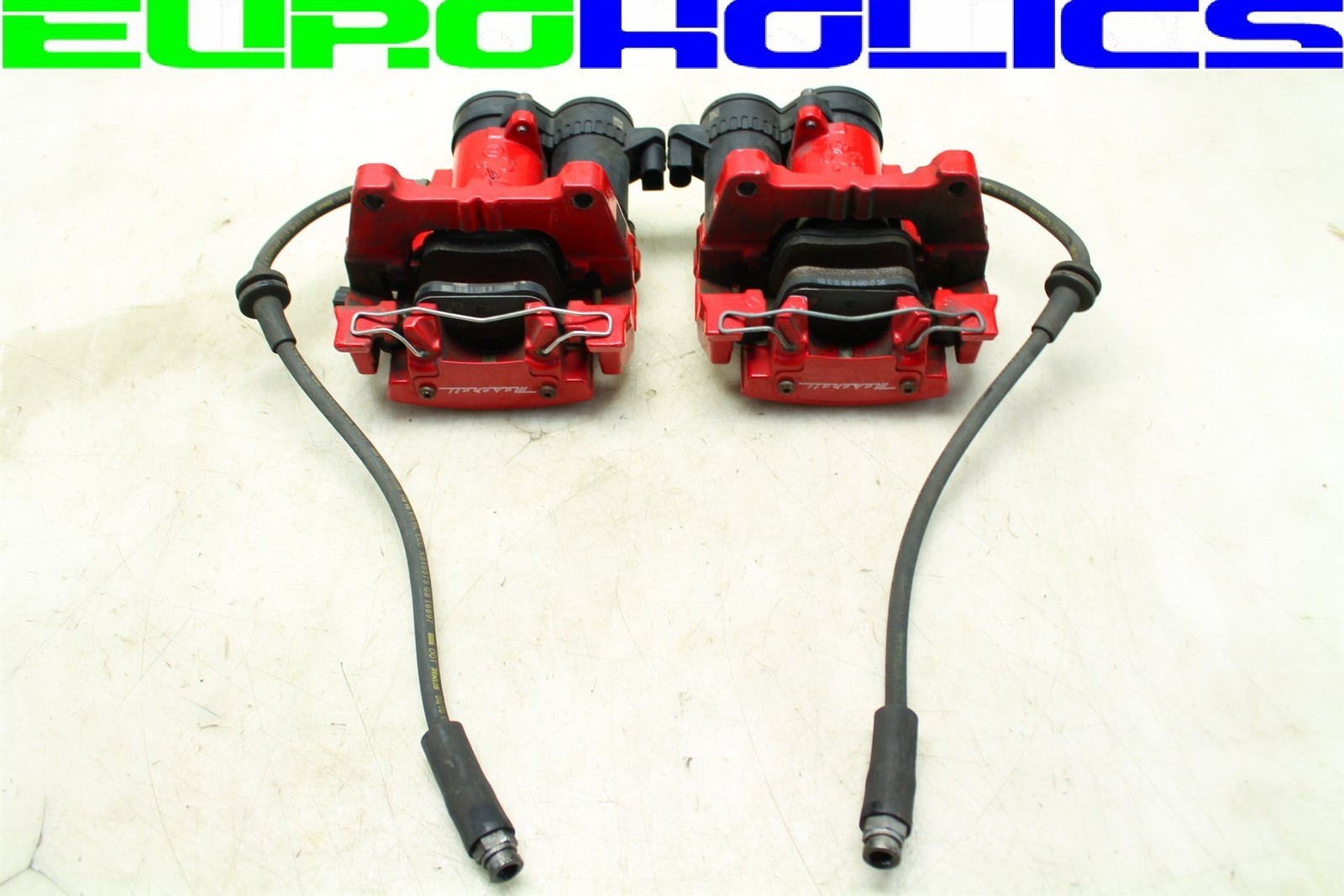 PAIR OEM Maserati M157 Ghibli 14-23 Rear Right Left Brake Calipers RED w/Motors