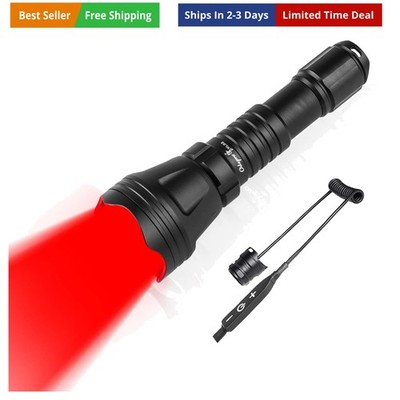Red Light Flashlight for Night Hunting Zoomable Long Range 375 Yards Red Lens...