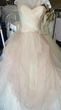 Vera Wang wedding dress, pink chiffon , full gown long train