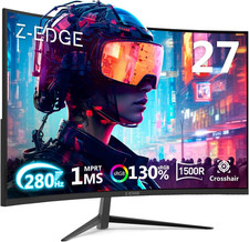 Z-Edge 27 Inch Curved Gaming Monitor, FHD 1080P 240Hz 280Hz Curved 1500R Compute