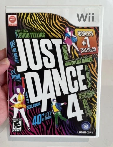 Just Dance 4 Nintendo Wii Video Game + Manual, 40+ Hit Tracks, Complete
