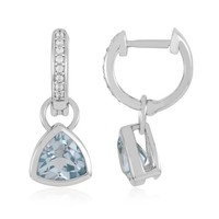 Cavill Ohrringe Damen Sterlingsilber Platinierte Himmelblau Topas 2,63Ct