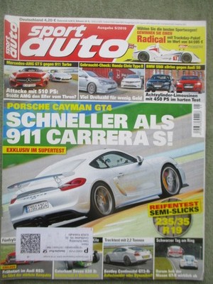 sport auto 5/2015 Porsche Cayman GT4, 991 Targa,35 Jahre quattro,Leon Cupra,550i