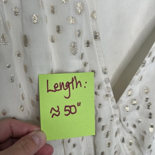 Lilly Pulitzer Cristiana Midi Dress Sz 14 Coconut Metallic Ivory Gold Tiered EUC - Picture 18 of 18