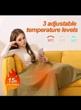Green Heating Electric Heated Shawl Wrap Blanket Soft Portable Wearable for Home