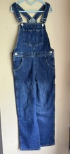 H M Girls Blue Denim Overalls Adjustable Waist Button Closure Medium Wash US 10