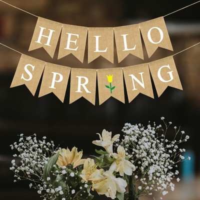 Party Girlande Frühlingsdeco Hängende Osterdekorationen Sackleinenbunting