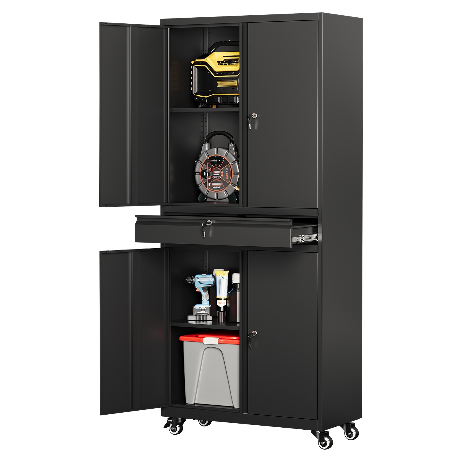 Metal Garage Storage Cabinet with Wheels,Rolling Cabinet wit
