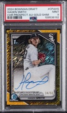 2024 BOWMAN DRAFT CHROME PRSPCT AUTOS GOLD SHIMMER HAGEN SMITH 34/50 PSA 9
