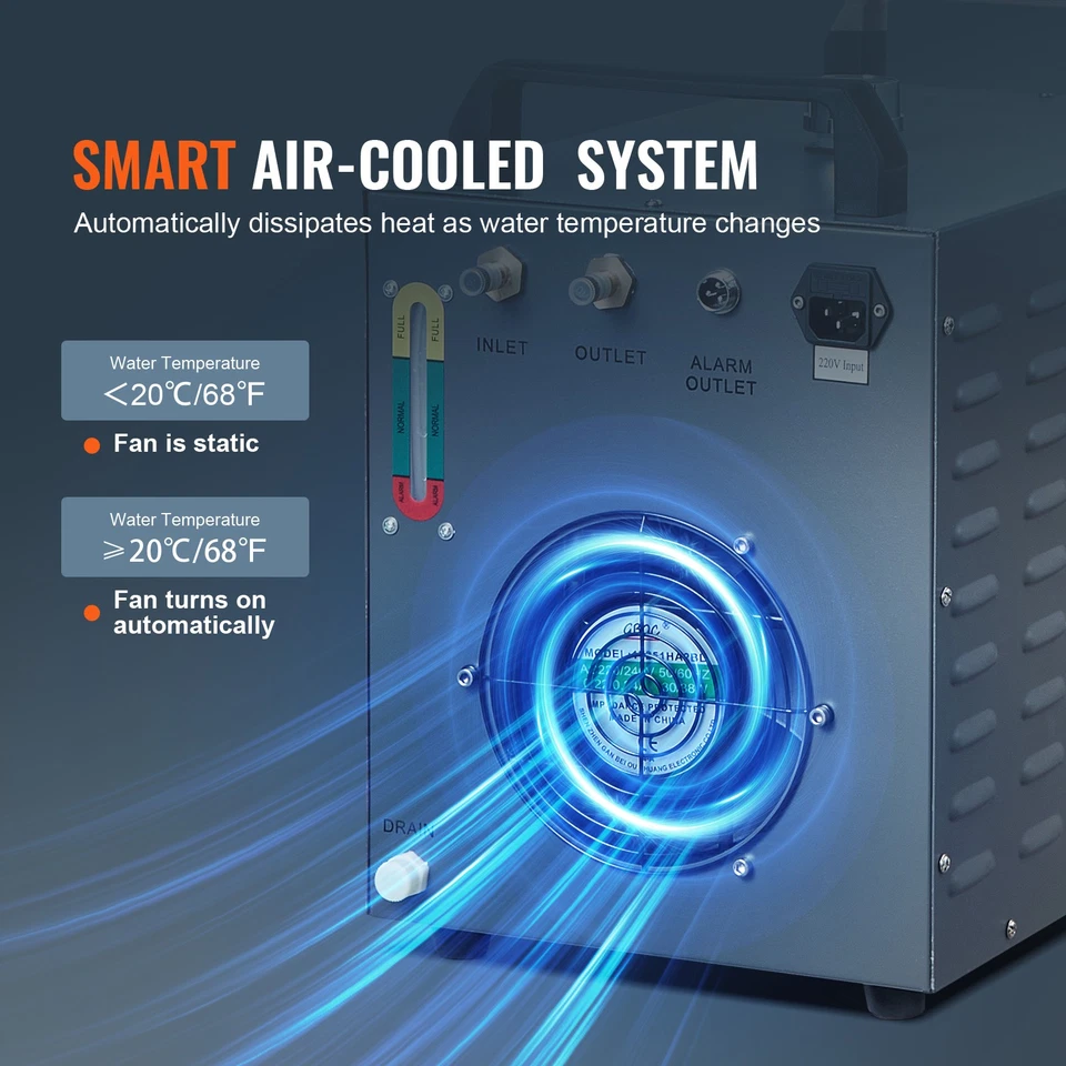 Enfriador de agua industrial láser CW-3000 para tubos cortadores de CO2 grabador láser Foto 3 de 4