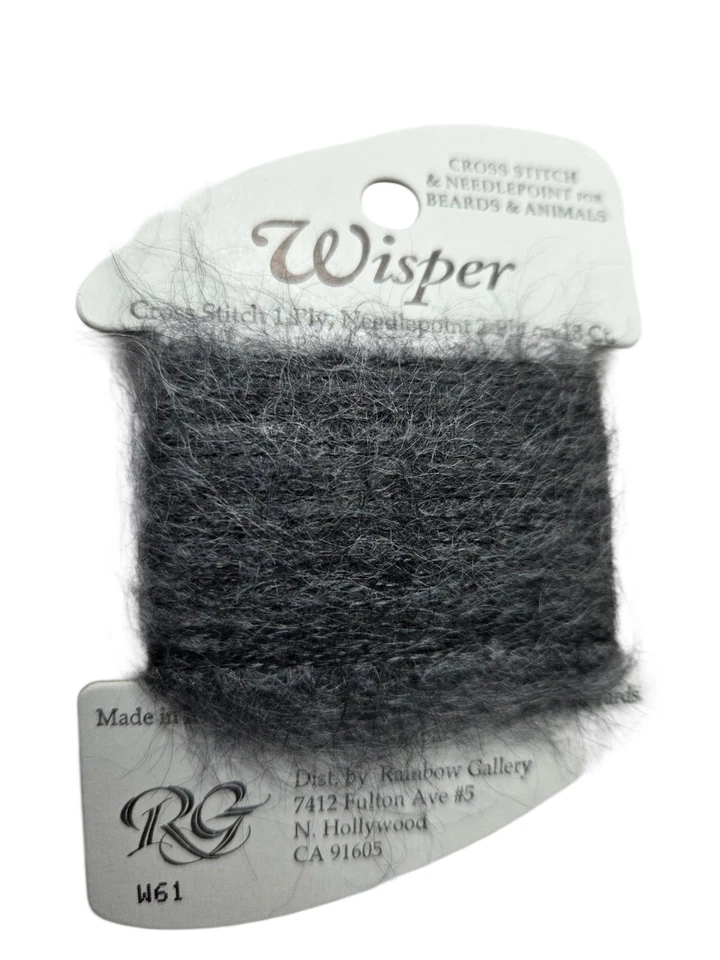 Rainbow Gallery Wisper Kid Mohair Lot of 6 Gray W61 Needlework Thread Fuzzy - Image 2 of 3
