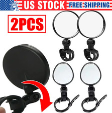 2Pcs Bike Mirror Rotaty Round MTB Road Handlebar Bicycle Rear View Glass Cycling