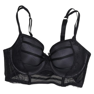 Hunkemöller, BH, Größe: 80E, Schwarz, Elasthan/Polyamid/Polyester, Streifen #OAe