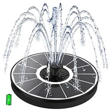 Solar Fountain Pump with 2000 mAh Battery Backup Works in Shade, White Panel