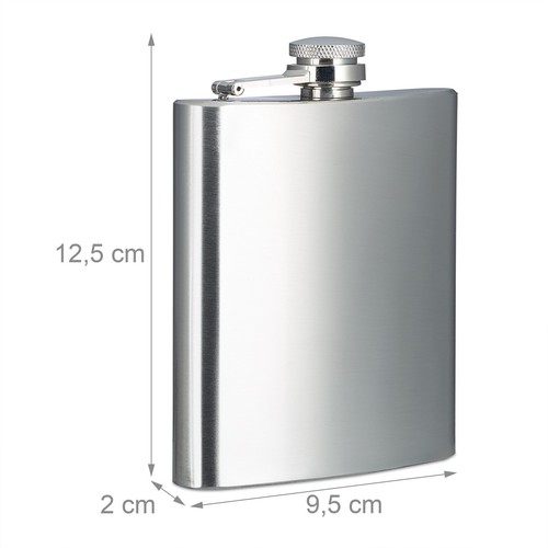 Flachmann Taschenflasche 110 g 200 ml Flachmann Set Mini Flachmann silber - Bild 4 von 8