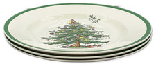 Spode Christmas Tree Dinner Plate England Blue Mark VTG Set of 3