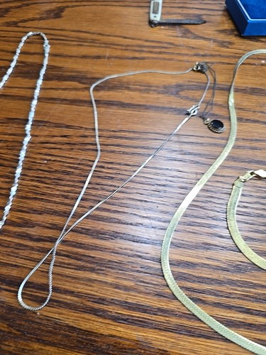 925 Sterling silver chain necklace lot of 10 vintage Estate Lot All Marked - Picture 7 of 9