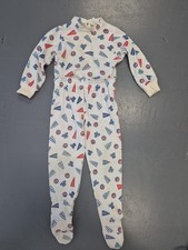 CARTER Vintage 90s Boys Pajamas 2 Piece Footie Bear Football Pennant Size 2 Year