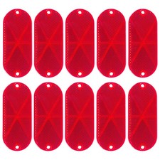 10 Pack 4.5 Inch Red Screw on Reflectors, DOT SAE Approval Road Safety Fence ...