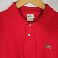 Lacoste Polo Shirt Red Men's Size 8 3XL Short Sleeve Knit 100 Cotton