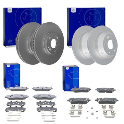 ATE BREMSSCHEIBEN + CERAMIC VORNE+HINTEN passend für KIA SORENTO 2 II XM 2WD 4WD