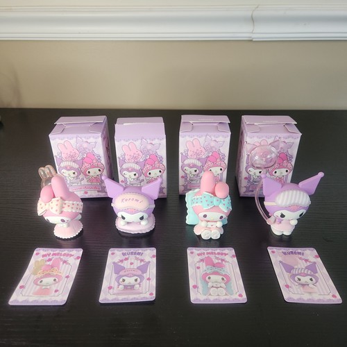 Sanrio Kuromi & My Melody MINISO Sweetheart Pajamas Figures Lot of 4 - Open Box