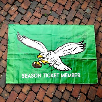 Philadelphia Eagles Kelly Green Flag Banner Season Ticket Member Holder 3  x 2 