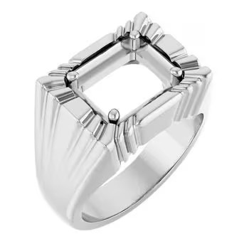 Sterling Silver Ring Mounting: Custom Gemstone Setting, Mens Size 10 image 5