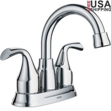 High Arc Bathroom Faucet Centerset 2 Handle Deck Mount Easy Installation Durable