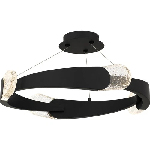 Quoizel PCSAF1724 Saffron 24"W LED Semi-Flush Ceiling Fixture / - Black - Picture 1 of 7