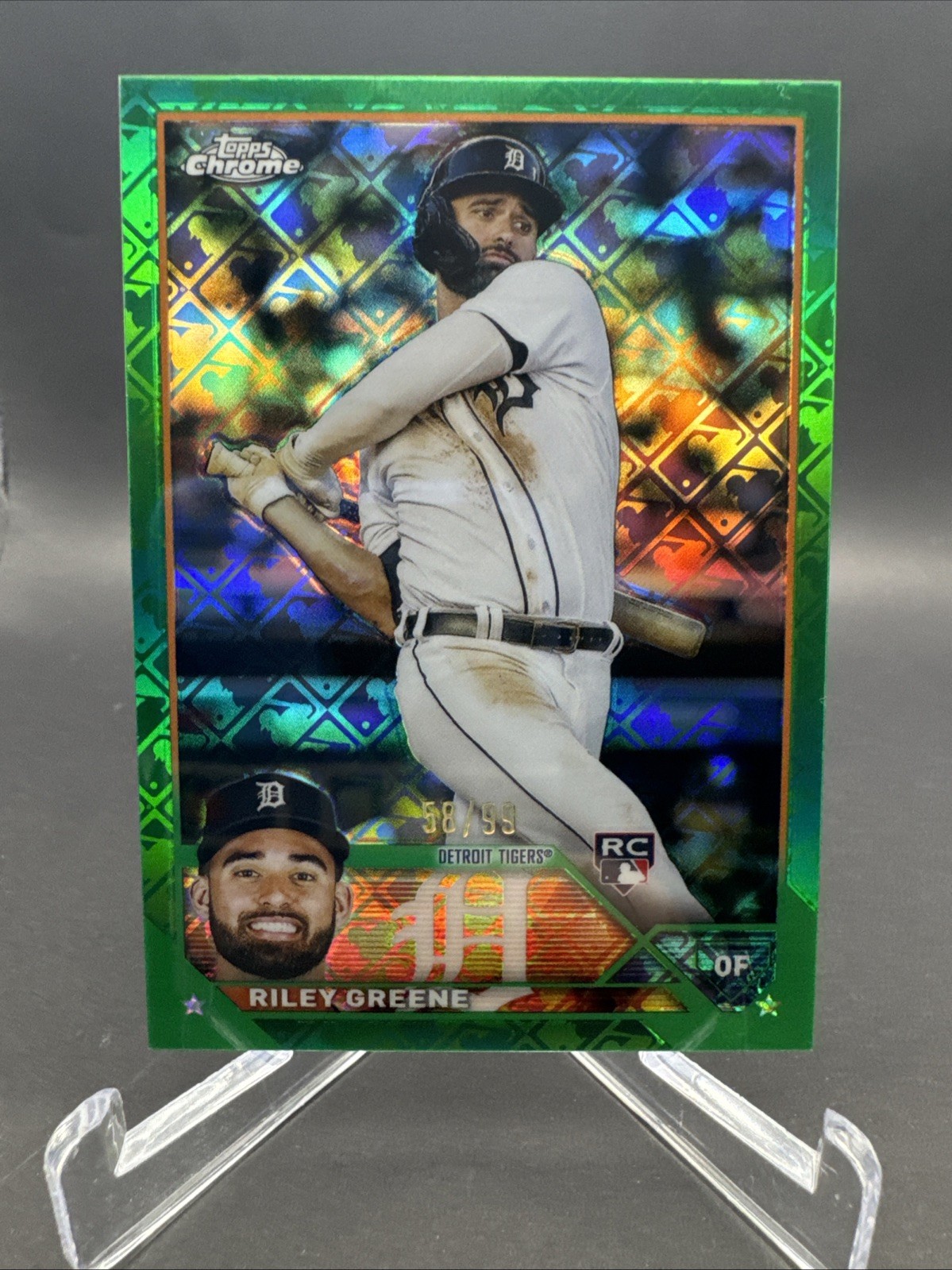 2023 Topps Chrome Logofractor Riley Greene Green Logofractor /99 RC #182