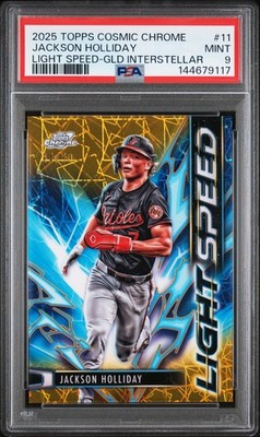 2025 TOPPS COSMIC CHROME LIGHT SPEED #11 JACKSON HOLLIDAY 24/50 PSA 9