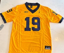 Jordan Michigan Wolverines Underwood 19 Football Jersey Yellow L