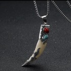 Pendant Necklace Unisex Silver Jewelry Mens Native American Tribal Turquoise