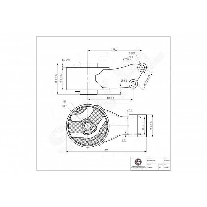 Support moteur arrière pour Opel Astra H et Chevrolet Cruze - Remplacement d'origine