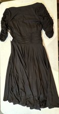 NUE by Shani Black Knit Cocktail Dress Size 6 $250 Shape wear Built In Side Zip