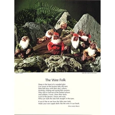 The Wee Folk Alice Leedy Mason 1970s Poem Retro Kitsch Wall Art SF9