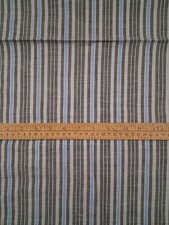 34" X 35" cotton blend fabric with gray  blue stripes