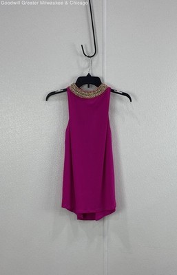 NWT Moa Moa Women's Gold Fuschia Sleeveless Blouse Size M