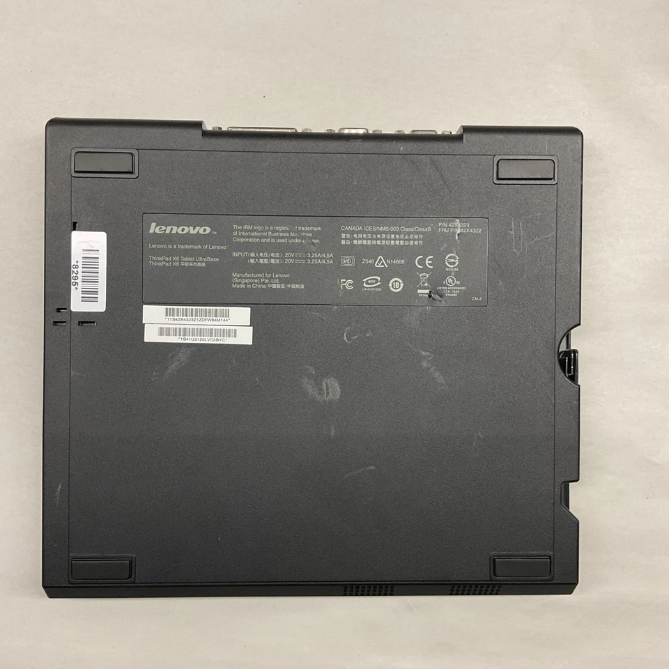 Lenovo ThinkPad X6 UltraBase Estación de Acoplamiento Thinkpad X60X61 SIN LLAVE + ADAPTADOR AC Foto 4 de 4