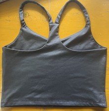Abercrombie Sports Bra Small Sheen V-Neck Racerback Tank Mocha Brown